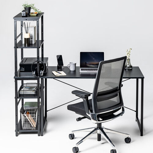 ボックスフレームラック W120cm 4段サテンブラック フレームラック OS 4段タイプ 幅126.5cm 高さ145.1cm ( 本棚 シェルフ