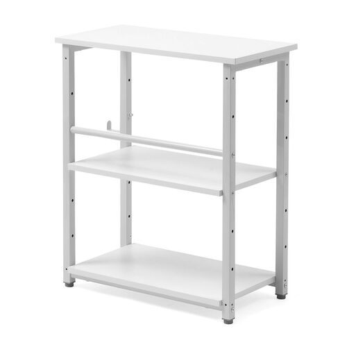 シェルフ（収納棚・オープンラック・シェルフラック・上下分割・シンプルデスク・フック付き・幅60cm・奥行き30cm・ホワイト）