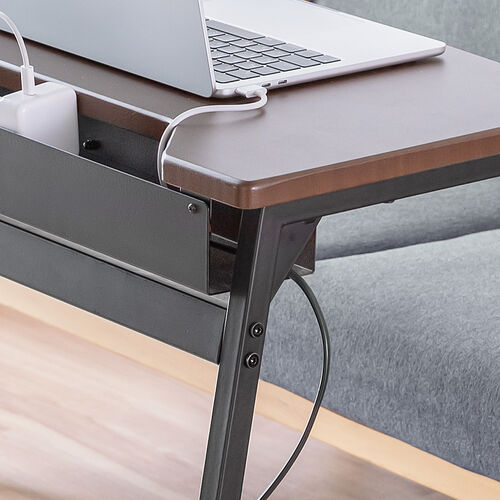 サイドテーブル（サブテーブル・ベッドサイド・ソファ差し込み・高さ調整・木目調・コの字）