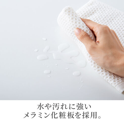 【アウトレット】スタッキングデスク（研修デスク・サブデスク・キャスター付きデスク・中棚付き・フック付き・幕板 ・天板幅65cm・奥行50cm・ホワイト）