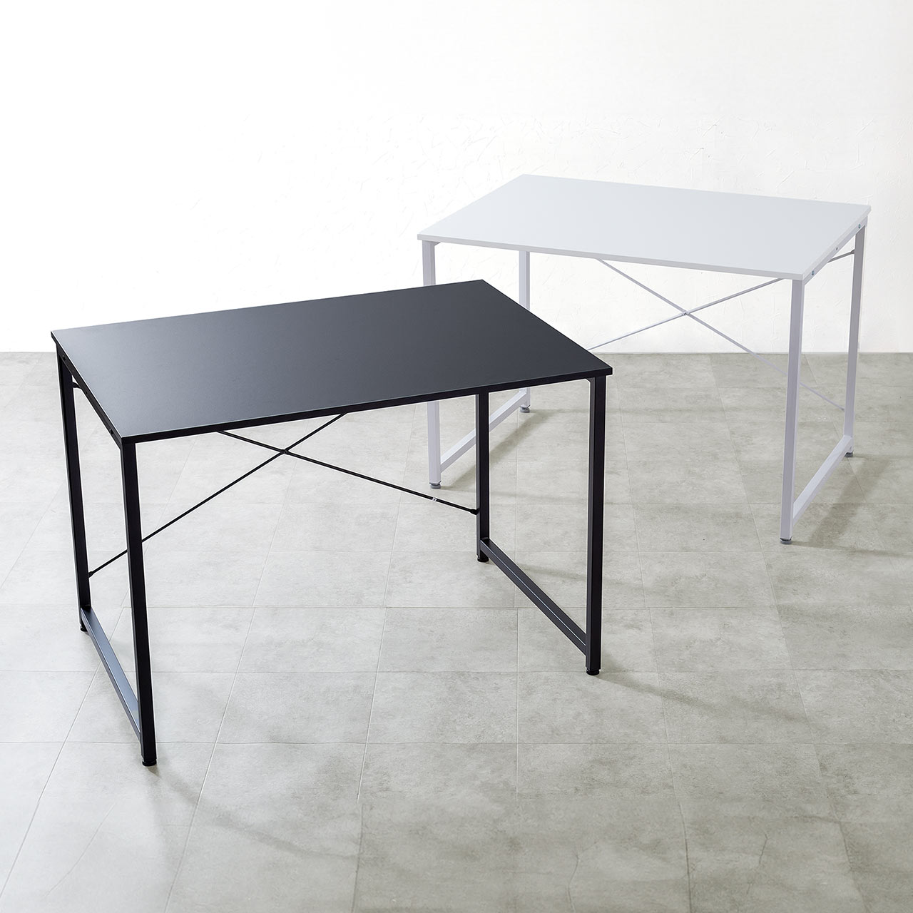 シンプルデスク（ワークデスク・平机・幅100cm・奥行70cm・モニターアーム対応・ホワイト ）