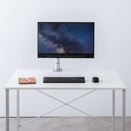 シンプルデスク（ワークデスク・平机・幅100cm・奥行70cm・モニターアーム対応・ホワイト ）