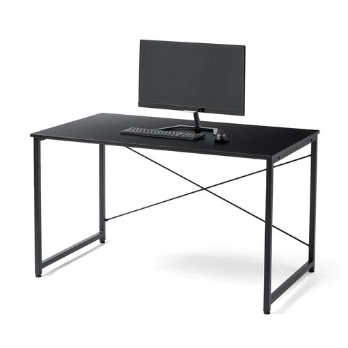 シンプルデスク（ワークデスク・平机・幅120cm・奥行70cm・モニターアーム対応・ブラック）