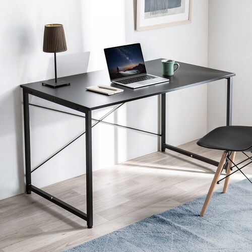 シンプルデスク（ワークデスク・平机・幅120cm・奥行70cm・モニターアーム対応・ブラック）