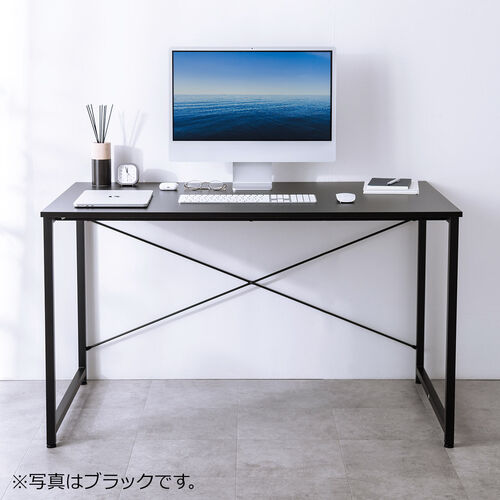 シンプルデスク（ワークデスク・平机・幅120cm・奥行70cm・モニターアーム対応・ホワイト ）