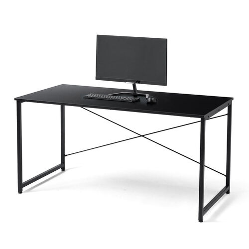 シンプルデスク（ワークデスク・平机・幅140cm・奥行70cm・モニターアーム対応・ブラック）