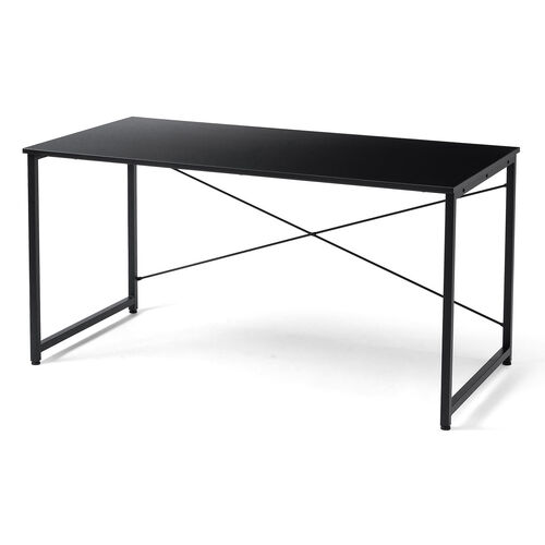 シンプルデスク（ワークデスク・平机・幅140cm・奥行70cm・モニターアーム対応・ブラック）