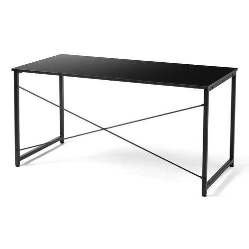 シンプルデスク（ワークデスク・平机・幅140cm・奥行70cm・モニターアーム対応・ブラック）