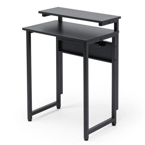 パソコンデスク（3WAYパソコンラック・サブテーブル付き・幅60cm・奥行40cm・総耐荷重30kg・コンパクト・オフィス・会議室・ワークデスク・ブラック）