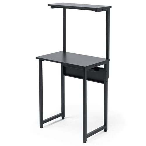 パソコンデスク（3WAYパソコンラック・サブテーブル付き・幅60cm・奥行40cm・総耐荷重30kg・コンパクト・オフィス・会議室・ワークデスク・ブラック）