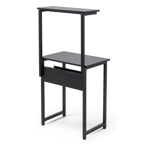 パソコンデスク（3WAYパソコンラック・サブテーブル付き・幅60cm・奥行40cm・総耐荷重30kg・コンパクト・オフィス・会議室・ワークデスク・ブラック）