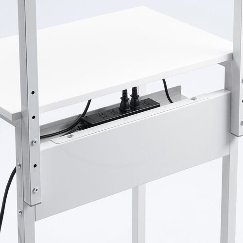 パソコンデスク（3WAYパソコンラック・サブテーブル付き・幅60cm・奥行40cm・総耐荷重30kg・コンパクト・オフィス・会議室・ワークデスク・ホワイト）