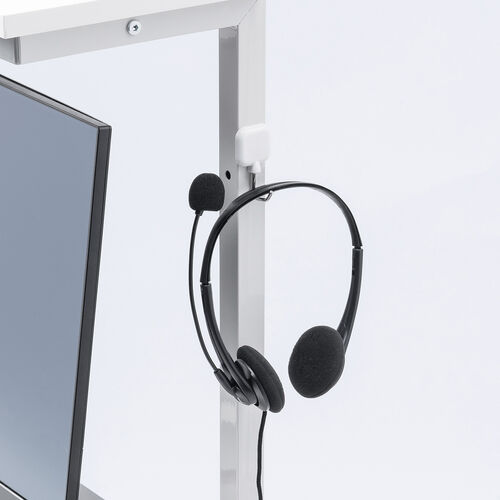 パソコンデスク（3WAYパソコンラック・サブテーブル付き・幅60cm・奥行40cm・総耐荷重30kg・コンパクト・オフィス・会議室・ワークデスク・ホワイト）