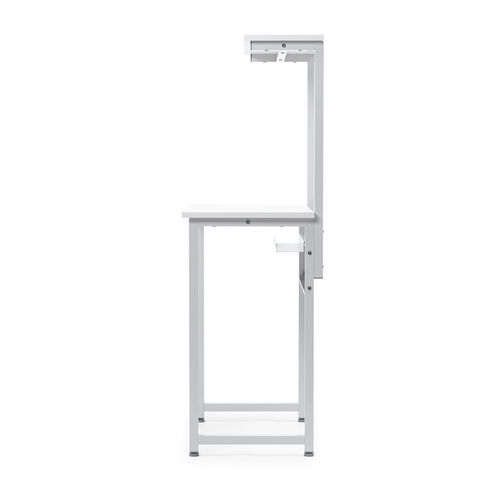 パソコンデスク（3WAYパソコンラック・サブテーブル付き・幅60cm・奥行40cm・総耐荷重30kg・コンパクト・オフィス・会議室・ワークデスク・ホワイト）