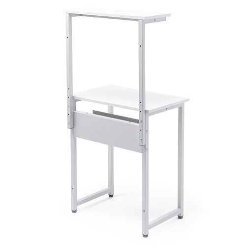 パソコンデスク（3WAYパソコンラック・サブテーブル付き・幅60cm・奥行40cm・総耐荷重30kg・コンパクト・オフィス・会議室・ワークデスク・ホワイト）