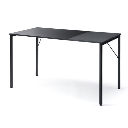 デザインデスク（パソコンデスク・ワークデスク・作業台・大理石調・幅120cm・奥行60cm・ブラック）