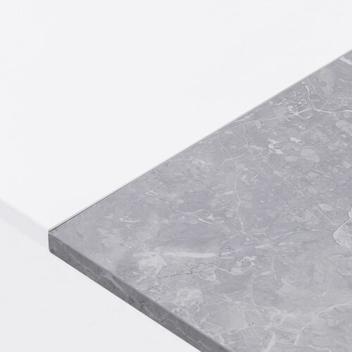 デザインデスク（パソコンデスク・ワークデスク・作業台・大理石調・幅120cm・奥行60cm・ホワイト）