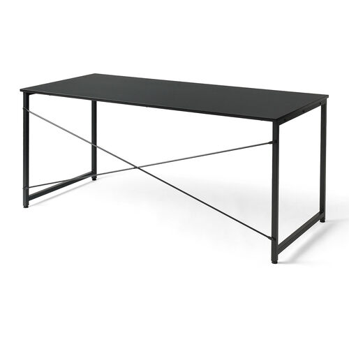 シンプルデスク（ワークデスク・机・幅160cm・奥行70cm・モニターアーム対応・ブラック）