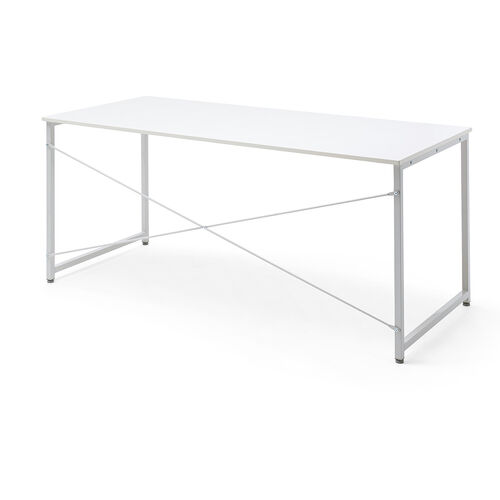 シンプルデスク（ワークデスク・机・幅160cm・奥行70cm・モニターアーム対応・ホワイト）