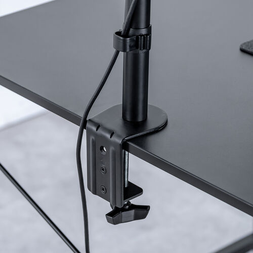 シンプルデスク（ワークデスク・机・幅140cm・奥行80cm・モニターアーム対応・ブラック）