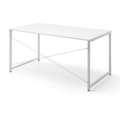 シンプルデスク（ワークデスク・机・幅140cm・奥行80cm・モニターアーム対応・ホワイト）