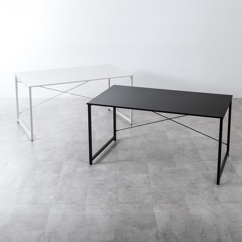 シンプルデスク（ワークデスク・机・幅140cm・奥行80cm・モニターアーム対応・ホワイト）