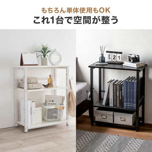 オープンラック（シェルフラック・シェルフ・収納ラック・収納棚・可変棚・幅60cm・奥行30cm・高さ70cm・ブラック）