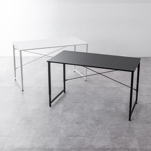 【アウトレット】シンプルデスク（ワークデスク・机・幅120cm・奥行60cm・高さ調整・7段階調整・モニターアーム対応・ブラック）