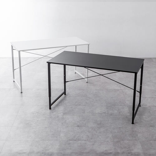 【アウトレット】シンプルデスク（ワークデスク・机・幅120cm・奥行60cm・高さ調整・7段階調整・モニターアーム対応・ホワイト）
