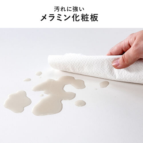 【アウトレット】シンプルデスク（ワークデスク・机・幅120cm・奥行60cm・高さ調整・7段階調整・モニターアーム対応・ホワイト）