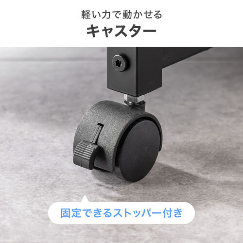 デスクワゴン（収納ラック・トレイワゴン・オープンラック・収納ワゴン・デスク下収納・収納棚・可変棚・幅60cm・奥行30cm・高さ64cm・ブラック）