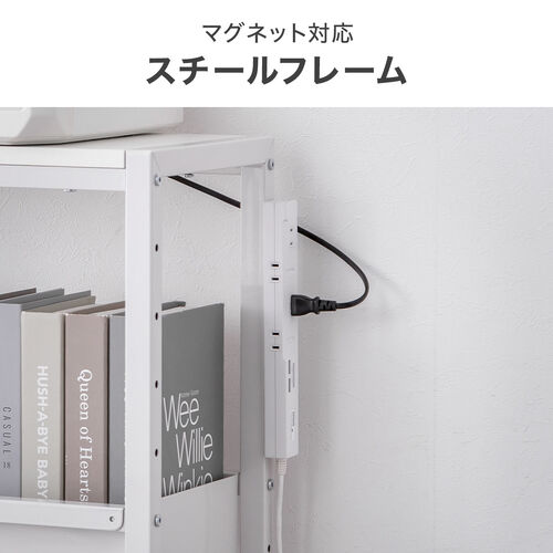デスクワゴン（収納ラック・トレイワゴン・オープンラック・収納ワゴン・デスク下収納・収納棚・可変棚・幅60cm・奥行30cm・高さ64cm・ブラック）