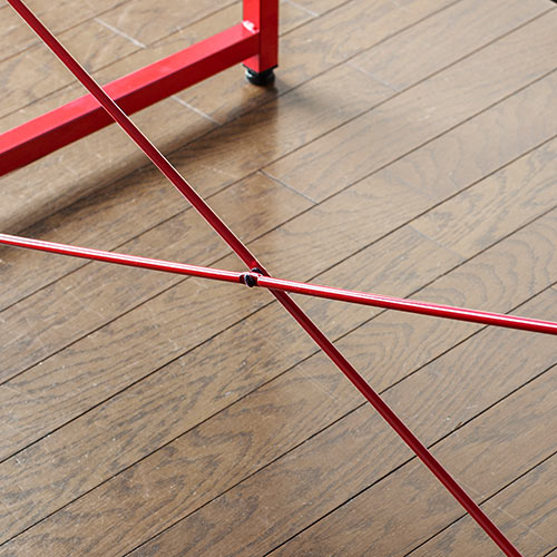 ゲーミングデスク(シンプルデスク・平机・パソコンデスク・横幅120cm・奥行60cm・カーボン調天板・レッドフレーム）