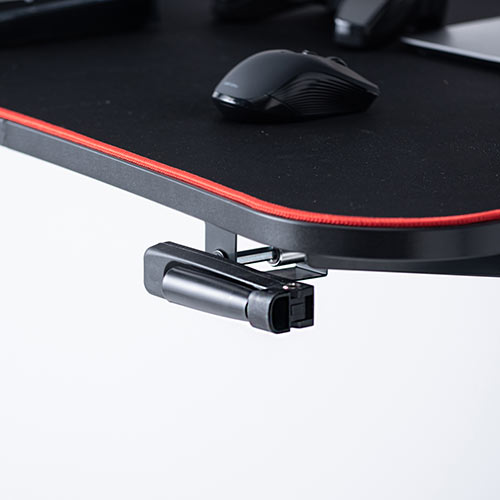 ゲーミングデスク（上下昇降・平机・eスポーツ・デスクマット・ドリンクホルダー・ヘッドホン掛け・タップ受け付き）