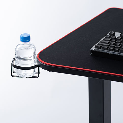 ゲーミングデスク（上下昇降・平机・eスポーツ・デスクマット・ドリンクホルダー・ヘッドホン掛け・タップ受け付き）