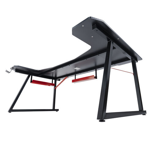 ゲーミングデスク（パソコンデスク・デスク・ゲーミングテーブル・幅180cm・コの字・クランプ対応・タップトレー・フック付き）