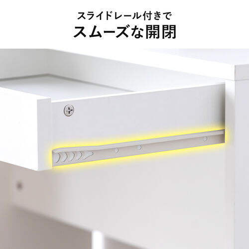 パソコンデスク（木製・幅100cm×奥行60cm×高さ72cm・ワークデスク・ホワイト）