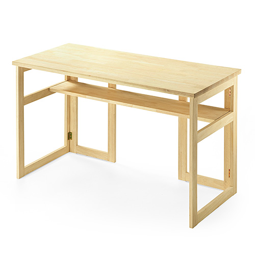 パソコンデスク（120cm幅・天然木・高さ70cm・中棚付） EZ1-DESKH020