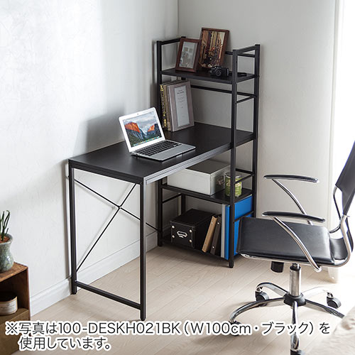 パソコンデスク（収納ラック付・120cm幅・木製・左右対応