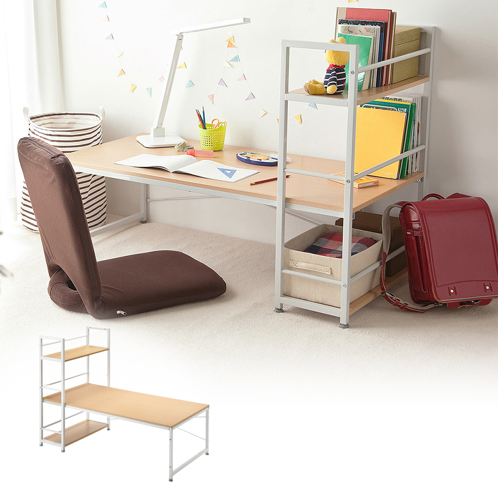 リビングデスク 約W120×D55×H74cm ライトブラウン 組立品 リビングデスク 約W120×D55×H74cm ライトブラウン 組立品 リビング