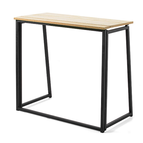 折りたたみデスク（コンパクトデスク・スリムデスク・W800mm・D395mm・ライトブラウン・収納・テレワーク）