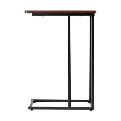 ソファーサイドテーブル ベッドサイドテーブル コの字型テーブル スマホ/タブレットスタンド 高さ63.5cm  ブラウン　木目調