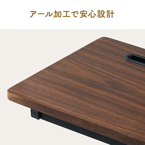 サイドテーブル（ナイトテーブル・ベッド・ソファー・タブレット・スマホスタンド・高さ63.5cm・テレワーク・シンプル・ブラウン）