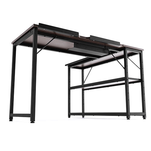 L字デスク （シェルフ付き・幅120cm・奥行50cm・コンパクト・スリム・コーナーデスク・リモートワーク・在宅勤務）