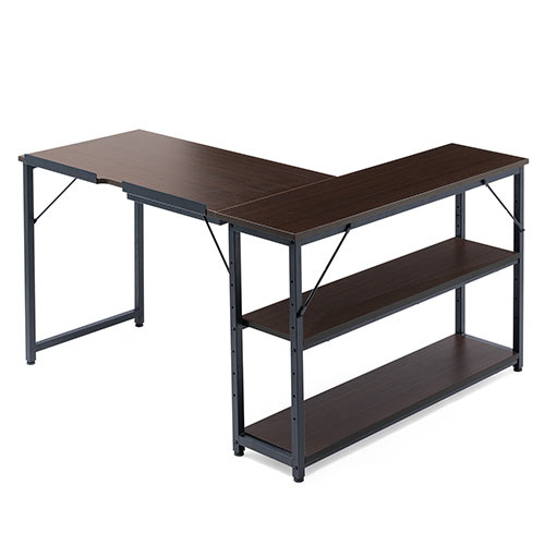 L字デスク （シェルフ付き・幅120cm・奥行50cm・コンパクト・スリム・コーナーデスク・リモートワーク・在宅勤務）