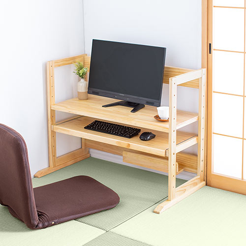 ローデスク パソコンラック 天然木ラック パソコンラック パソコン