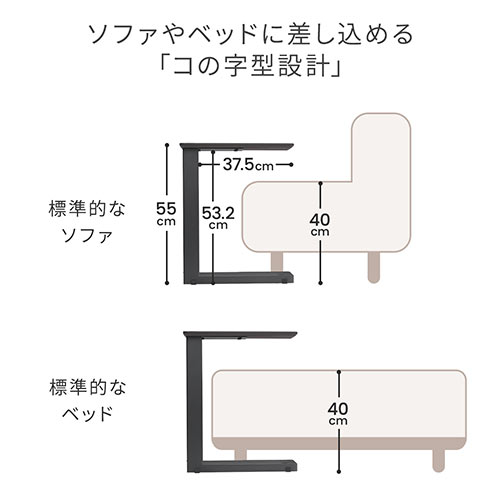 ソファーサイドテーブル（ベットサイドテーブル コンセント USB充電 スマホスタンド 木目 スリム）