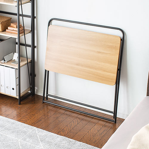 折りたたみデスク 折りたたみテーブル コンパクトデスク パソコンデスク 簡易デスク 省スペース 幅800mm 奥行400mm ライトブラウン