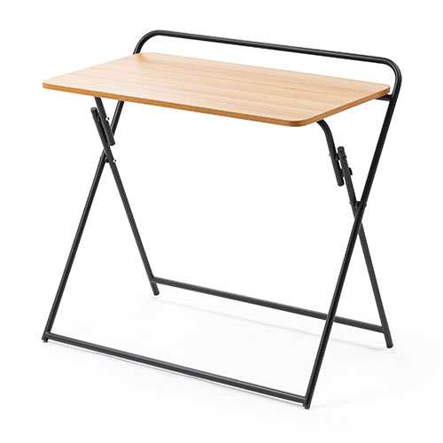 折りたたみデスク 折りたたみテーブル コンパクトデスク パソコンデスク 簡易デスク 省スペース 幅800mm 奥行400mm ライトブラウン