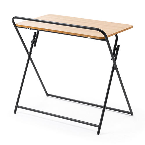 折りたたみデスク 折りたたみテーブル コンパクトデスク パソコンデスク 簡易デスク 省スペース 幅800mm 奥行400mm ライトブラウン